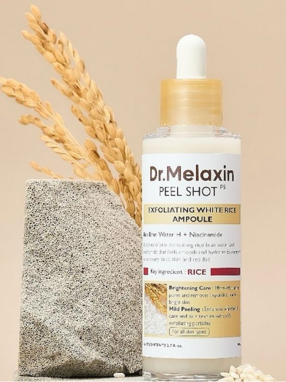 Dr. Melaxin Peel Shot Exfoliating White Rice Ampoule 80ml 2.7 fl oz Exp 7/28 NIB